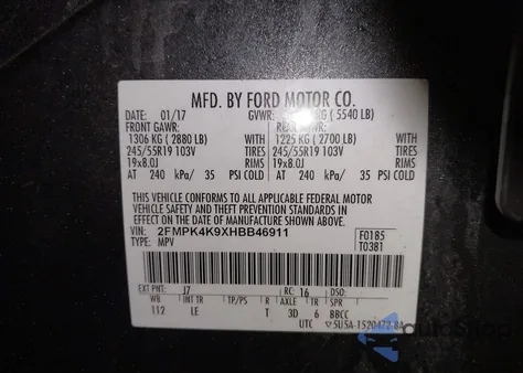 2017 Ford Edge Titanium z USA, uszkodzony, nr VIN 2FMPK4K9XHBB46911